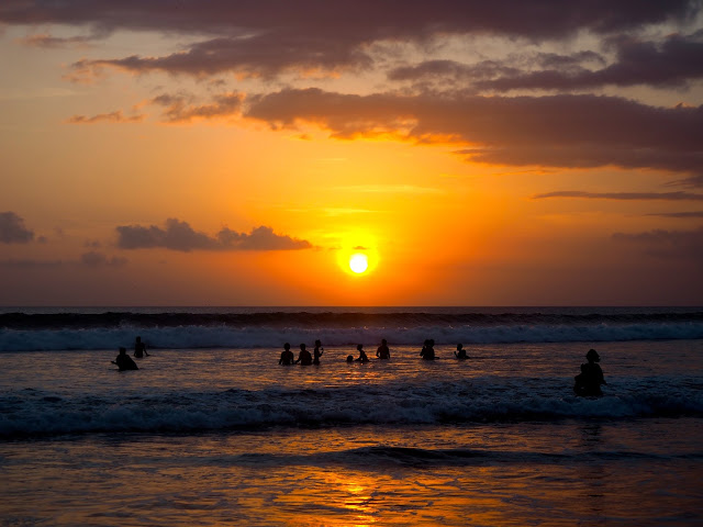 Sunset on Kuta beach, Bali, Indonesia