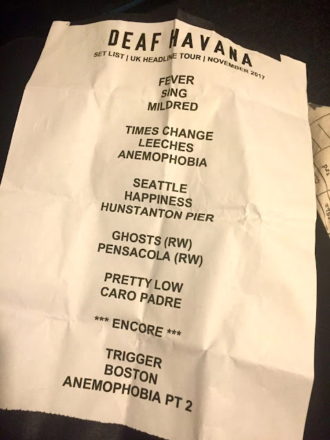 Deaf Havana 2017 UK tour set list