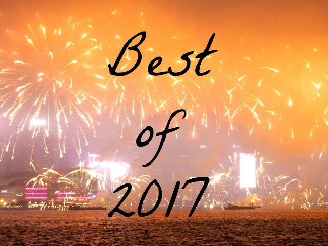 'Best of 2017' text on fireworks background