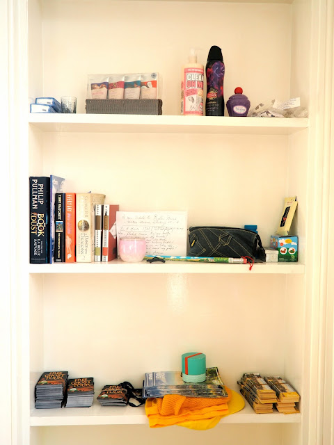 Shelf details in bedroom in shared Edinburgh flat