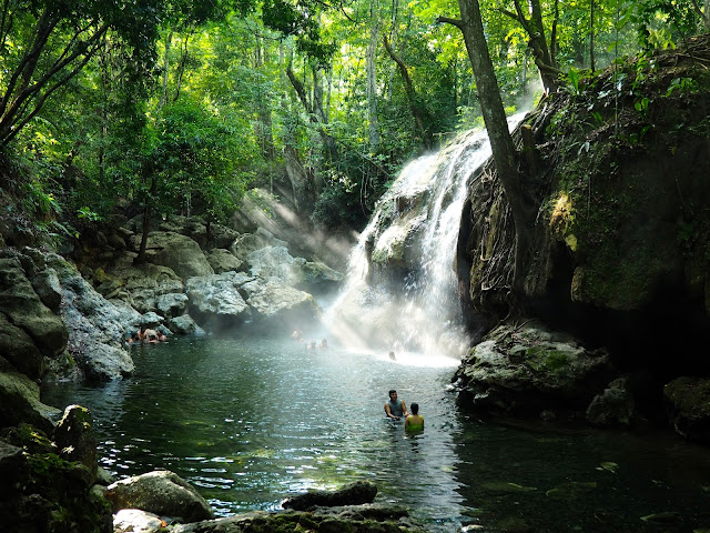 Hot springs waterfall in Guatemala