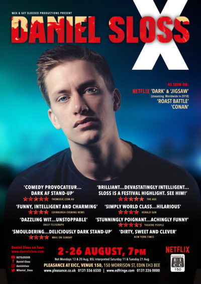 Daniel Sloss X 2018 Edinburgh Fringe poster