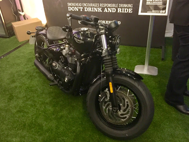 Smokehead Whisky motorbike at pop up bar in Edinburgh Cocktail Village