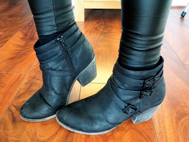 Merida inspired Disneybound outfit shoe details of black leather ankle boots