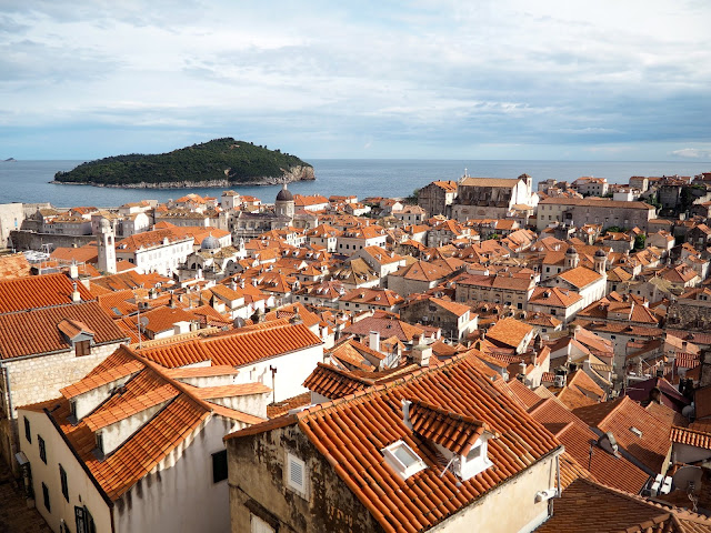 Old Town & Lokrum from City Walls, Dubrovnik, Croatia