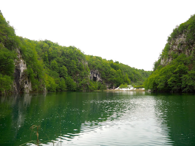 Crossing the river at Plitvice Lakes National Park, Croatia