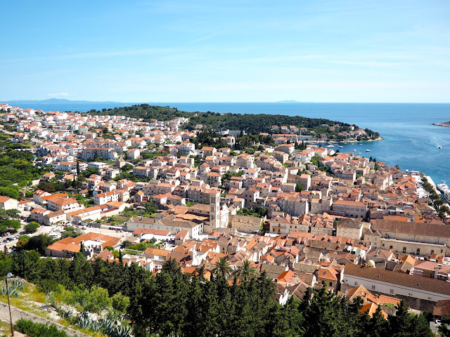 View of Hvar Town from Spanish Fortress, Hvar, Dalmatian Coast Islands, Croatia