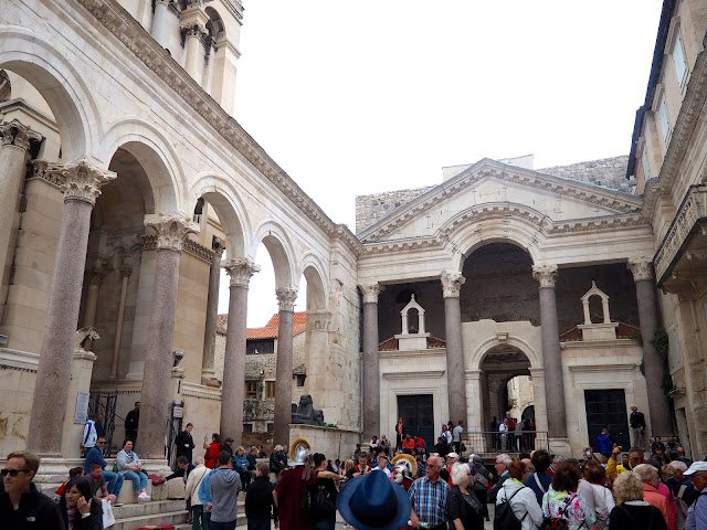 Crowds of tourists in Split, Croatia