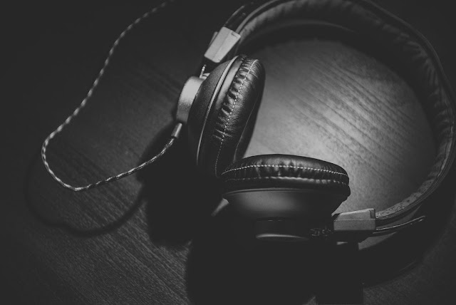 Black and white headphones image