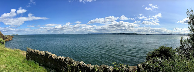 Panorama view of Firth of Forth from Fife Coastal Path, Dalgety Bay