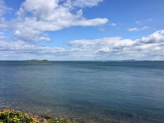 View of Inchcolm Island & Edinburgh from Fife Coastal Path, Dalgety Bay