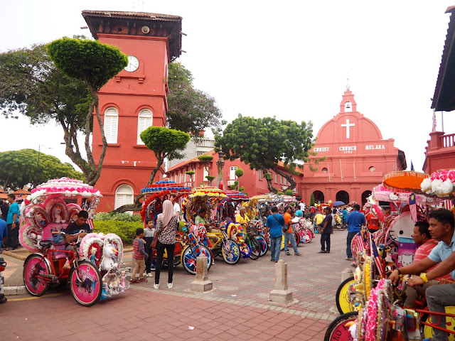 Trishaws in Dutch Square, Melaka, Malaysia