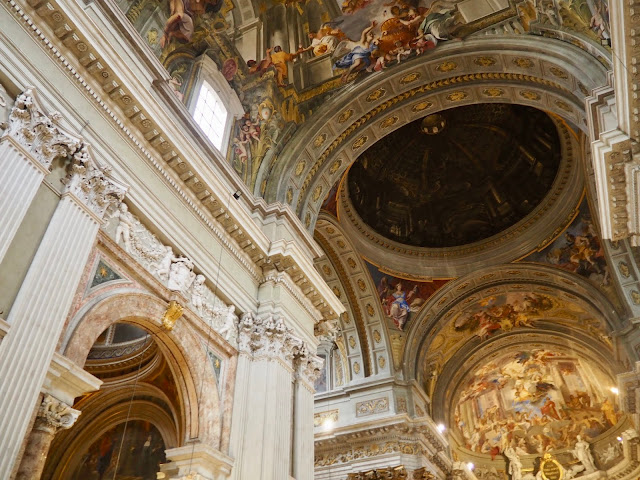 Trompe l'oeil ceiling of the Church of St Ignatius, Rome, Italy