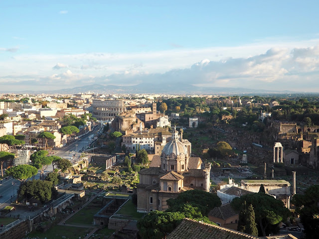 View of Roman Forum & Colosseum from the Altare della Patria, Rome, Italy