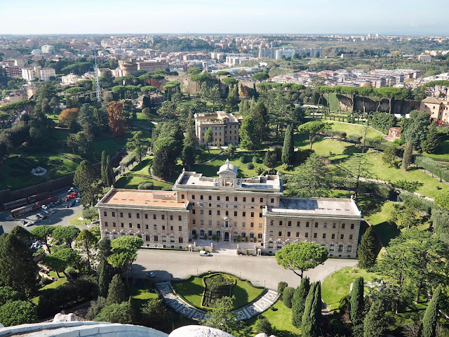 View of Vatican City from St Peter's Basilica, Rome, Italy