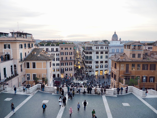 View from top of Spanish Steps, Rome, Italy