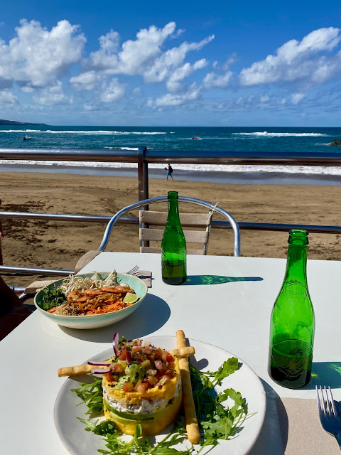 Lunch at La Bikina, Playa de las Canteras beach, Las Palmas, Gran Canaria, Spain