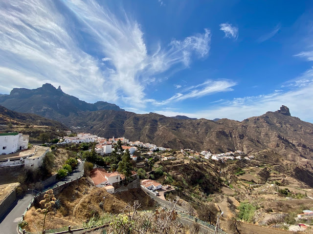 Mountain views over Tejeda, including Roque Nublo, Gran Canaria, Spain