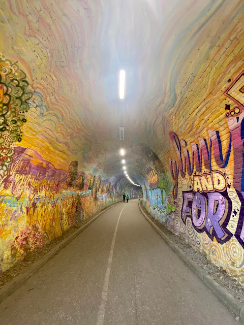 Graffiti inside the Colinton Tunnel, near the Water of Leith walkway, Edinburgh, Scotland