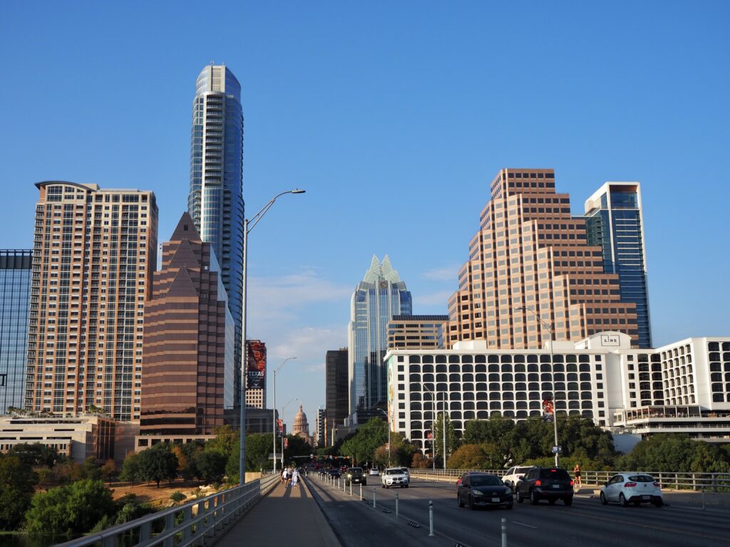 Weekend in Austin, TX - second feature photo - downtown city skyline with dome of Capitol building in the distance
