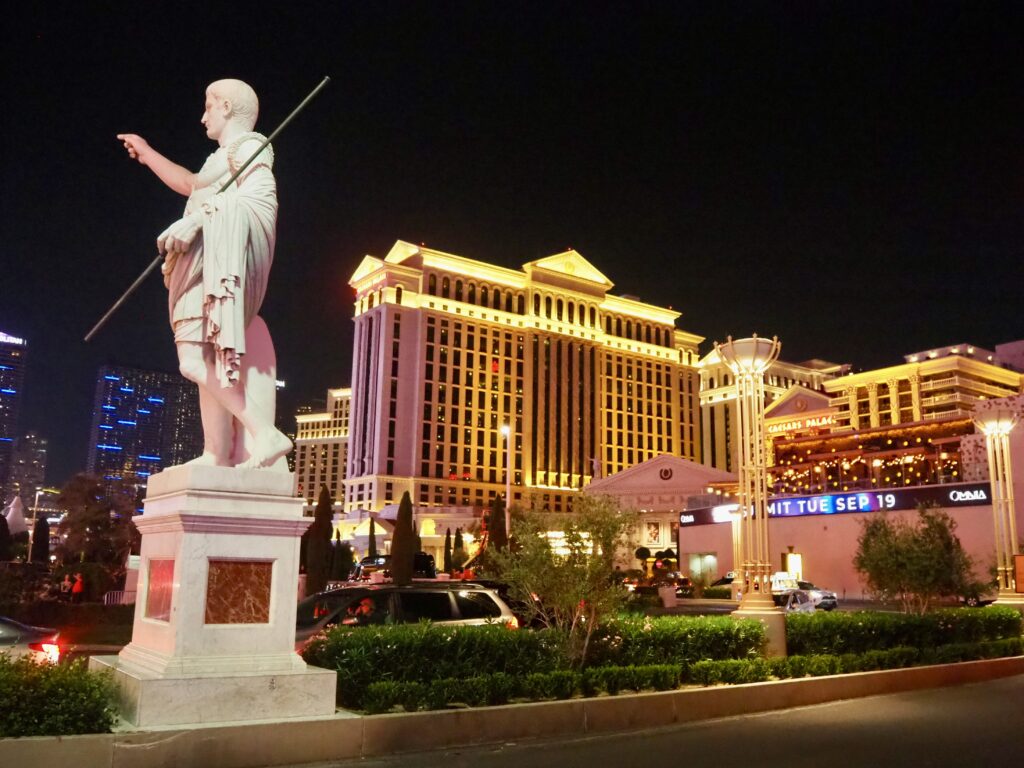 Four Days in Las Vegas - feature photo - Caesar's Palace casino at night