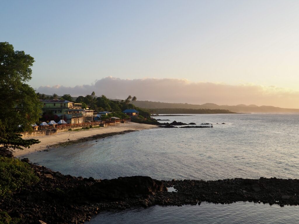 A Week in Samoa - second feature photo - Vaisala beachfront hotel by the ocean at dusk