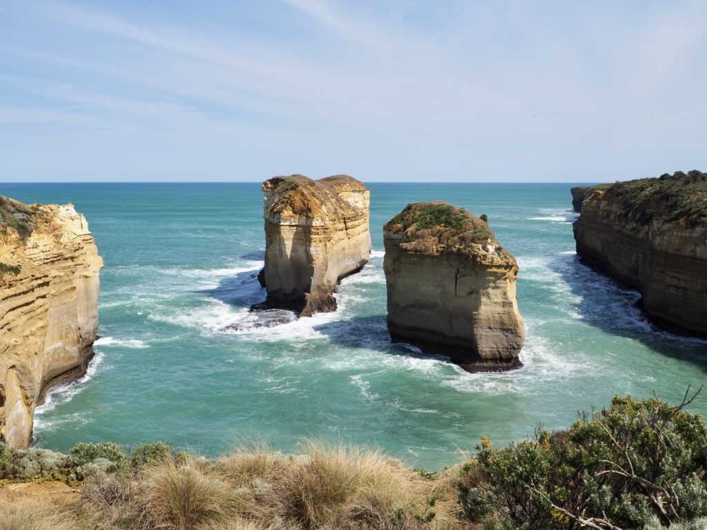 Great Ocean Road trip - second feature photo - rock stacks in a blue ocean near Loch Ard Gorge in Victoria, Australia