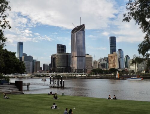 Highlights of Brisbane - feature photo - Brisbane city centre skyline seen from the South Bank Parklands